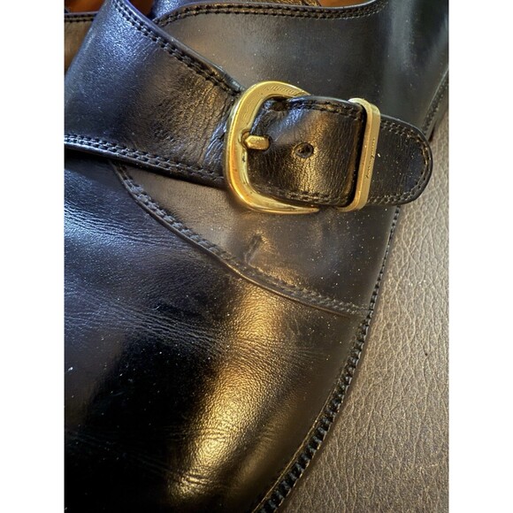 Salvatore Ferragamo Men’s Loafers Monk Strap Dress Shoes 10.5 D Black Italy EUC - Picture 14 of 16